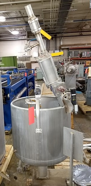 Stainless Steel Mixing Tank on Frame, ~ 100 gallon capacity,